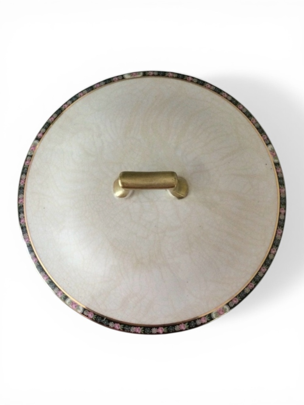 Antique 1920s HOMER LAUGHLIN Covered Serving Dish – Gold Trim Crackled Glaze EUC - Picture 11 of 15
